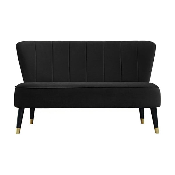 Crna sofa sa zlatnim detaljima JohnsonStyle Lagos French Velvet