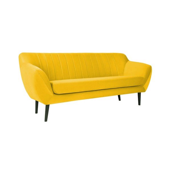 Žuta baršunasta sofa Mazzini Sofas Toscane, 188 cm-image-2