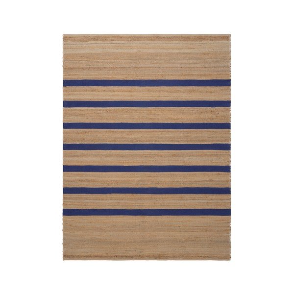 Plavi/u prirodnoj boji ručno rađen tepih od mješavine jute 200x300 cm Otti – Jotex