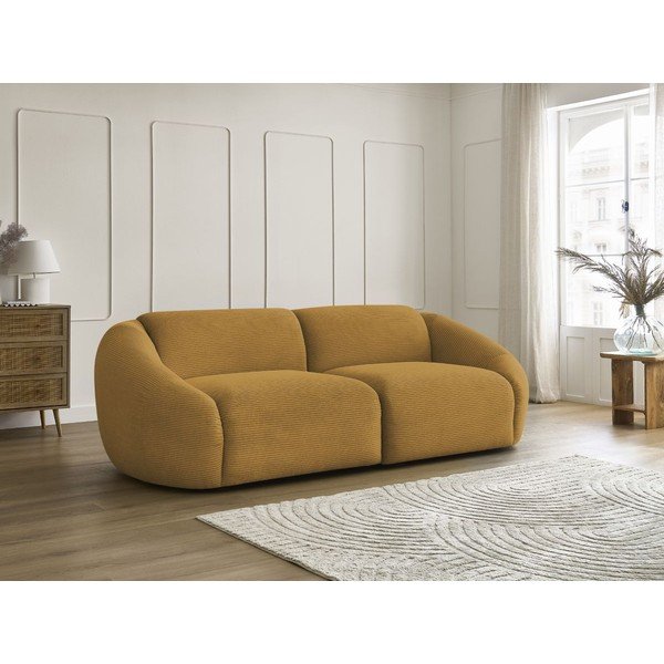Senf žuta sofa od samta 250 cm Tina – Bobochic Paris-image-1