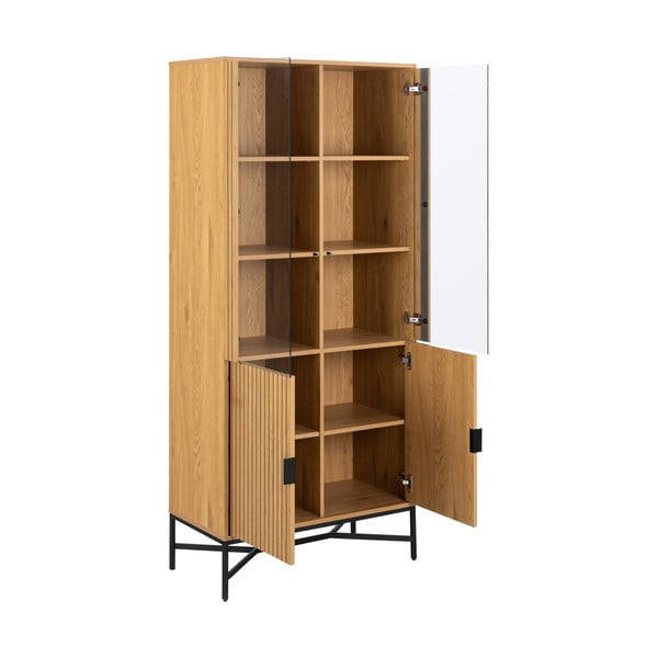 Vitrina u dekoru hrasta u prirodnoj boji 80x180x40 cm Jaipur – Actona-image-3