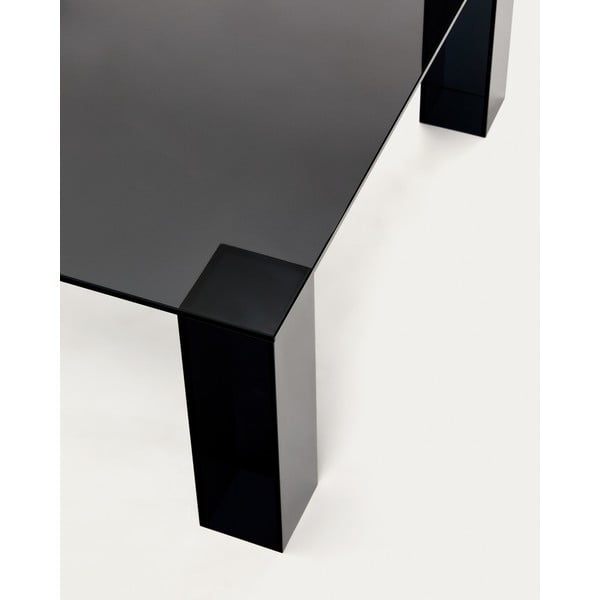 Tamno sivi stakleni stolić za kavu 85x85 cm Adularia – Kave Home-image-4