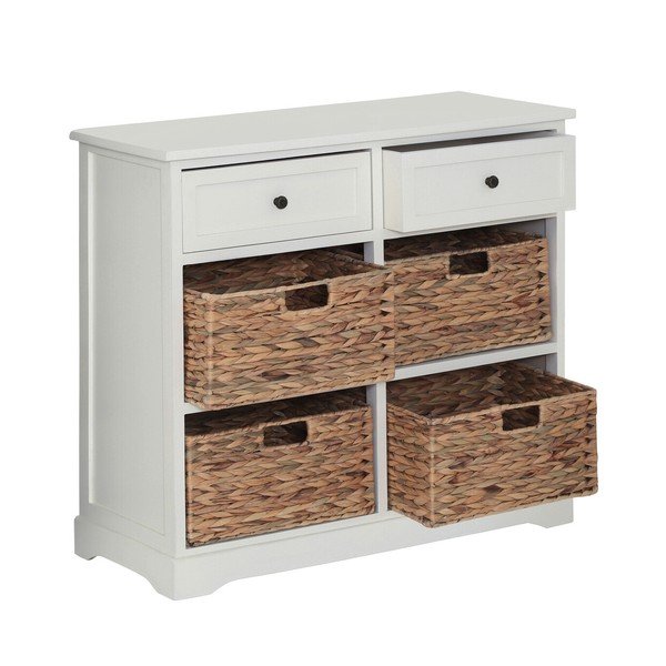 Komoda od masivne paulovnije boje slonovače 76x70x33 cm Vermont – Premier Housewares