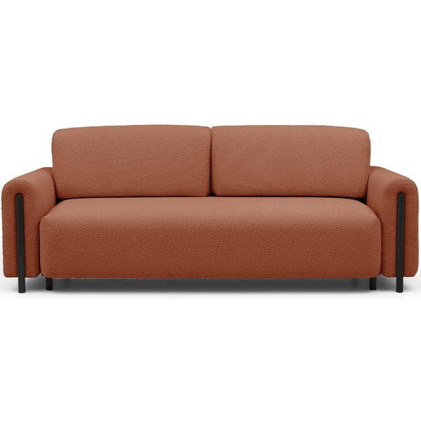 Sklopiva/s prostorom za odlaganje sofa od bouclé tkanine boja terakote 244 cm Arcadova – ELTAP