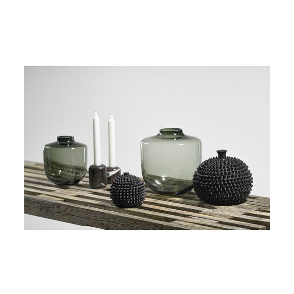 Siva staklena vaza (visina 21 cm) Daun – Villa Collection-image-4