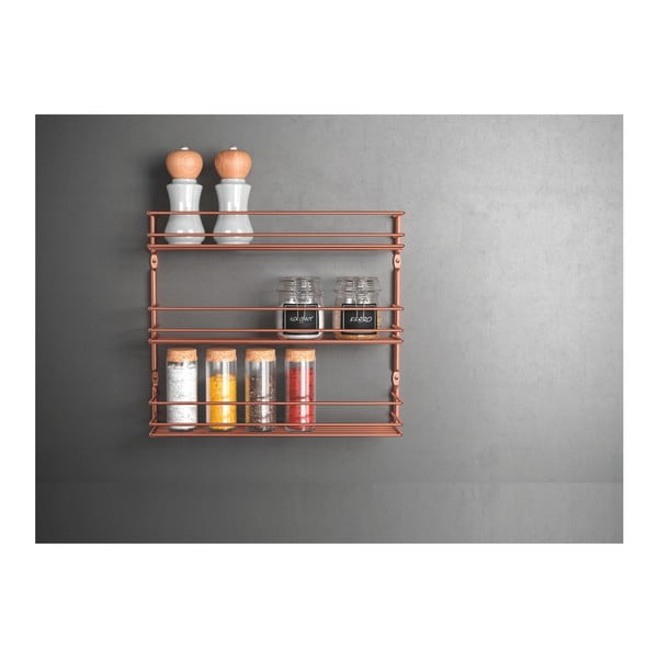 Zidni stalak za začine s 3 police u bakrenoj boji Metaltex-image-1