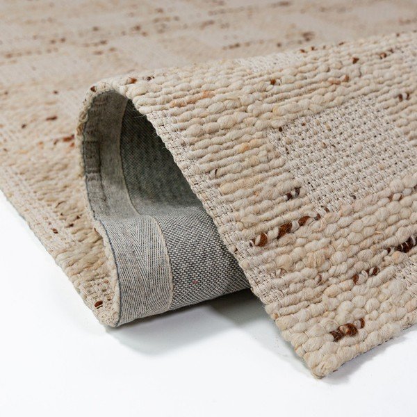 Ručno rađen tepih od mješavine vune u prirodnoj boji 140x200 cm Rova Blend – Flair Rugs-image-4