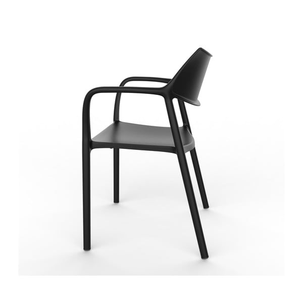 Set od 2 crne vrtne stolice s Resol Splash naslonima za ruke