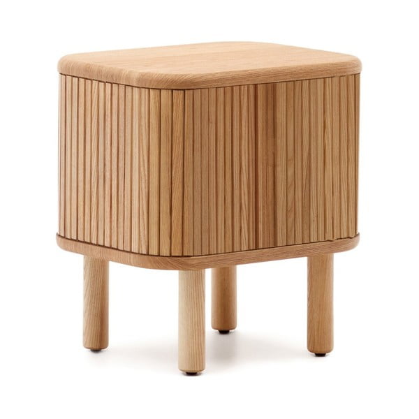 Noćni ormarić u dekoru jasena u prirodnoj boji Mailen – Kave Home