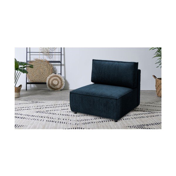 Tamno plava modularna sjedeća garnitura od samta (srednji modul ) Nihad modular – Bobochic Paris-image-1