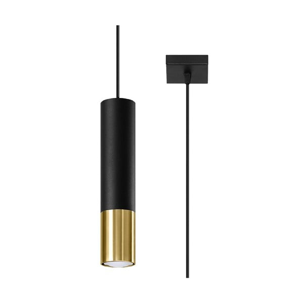 Visilica s metalnim sjenilom u crno-zlatnoj boji 8x8 cm Longbot - Nice Lamps