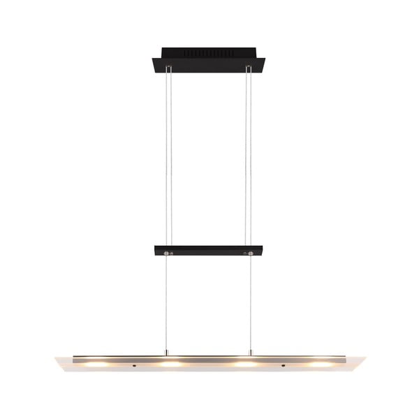 Crna LED viseća svjetiljka sa staklenim sjenilom Milos – Trio