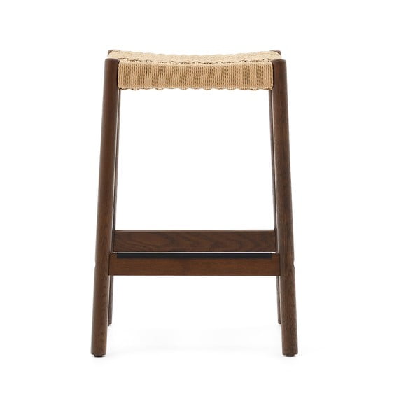 Smeđe/u prirodnoj boji barske stolice u setu 2 kom od punog hrasta (visine sjedala 66 cm) Yalia – Kave Home-image-2