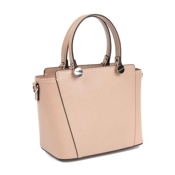 Puderasto ružičasta kožna torbica Carla Ferreri Elma