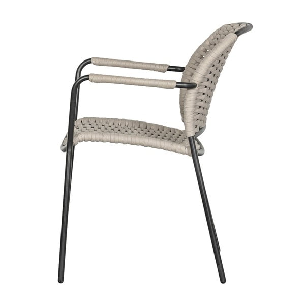 Crne/bež metalne vrtne stolice u setu 2 kom Taku – Exotan-image-2