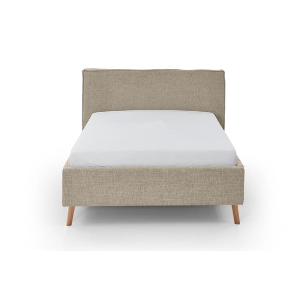 Bež tapecirani bračni krevet s prostorom za odlaganje s podnicom 140x200 cm Riva – Meise Möbel-image-4