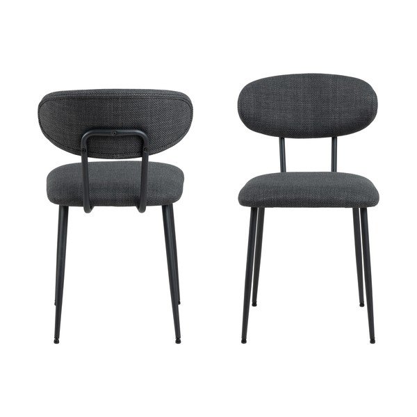 Antracitno sive blagovaonske stolice u setu 2 kom Denise – Actona-image-3