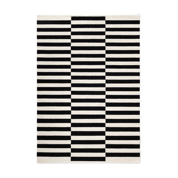 Crno-bijeli obostrani/ručno rađen vuneni tepih 120x180 cm Donna – Hanse Home