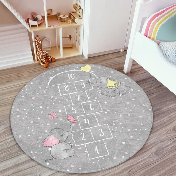 Sivi dječji tepih ø 80 cm Comfort – Mila Home-image-3