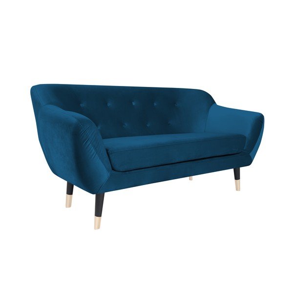 Plava sofa s crnim nogicama Mazzini Sofas Amelie, 158 cm-image-2