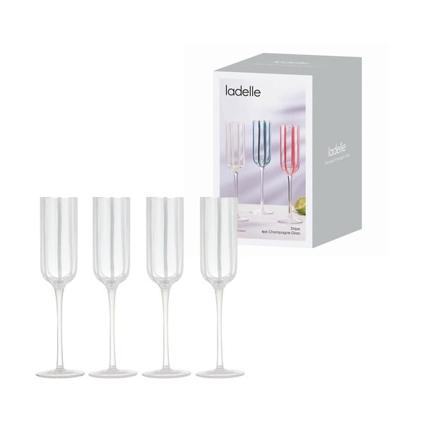 Čaše u setu 4 kom za šampanjac 180 ml Stripe – Ladelle-image-2