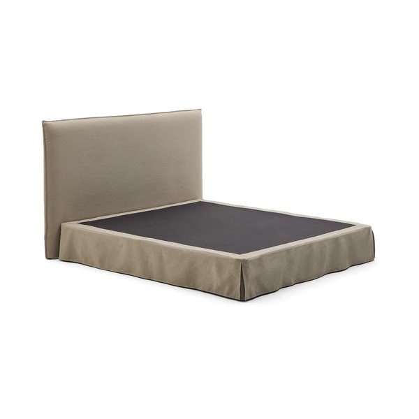 Smeđe-sivi tapecirani bračni krevet 180x200 cm Jaira – Kave Home