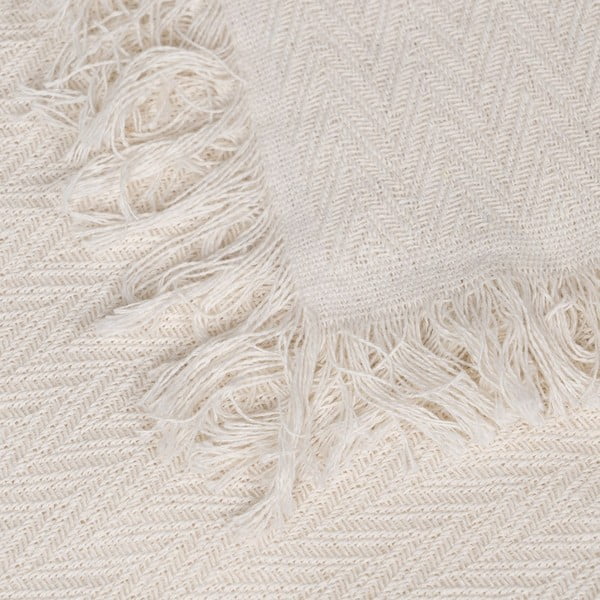 Krem prekrivač od recikliranog pamuka 180x260 cm Spike – Ixia-image-3