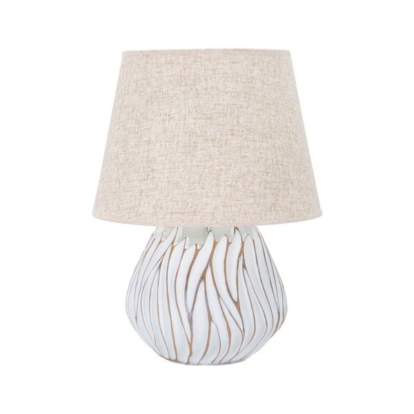 Bež stolna lampa s tekstilnim sjenilom (visina 48 cm) Honduras – Mauro Ferretti