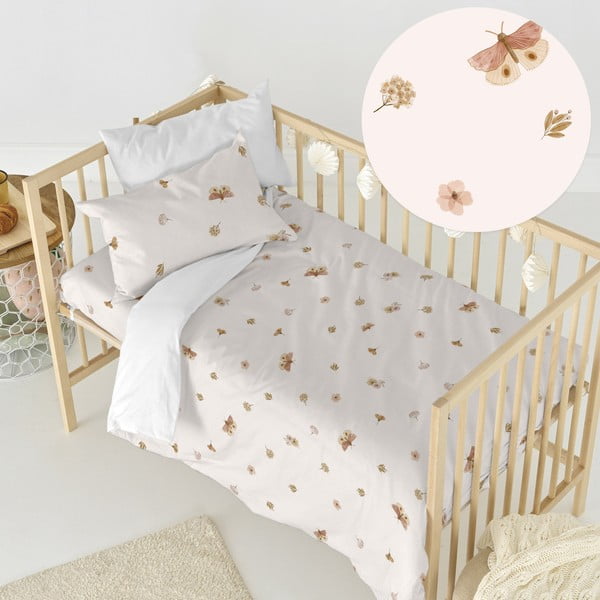 Pamučna dječja posteljina za dječji krevetić 100x120 cm Butterfly – Happy Friday