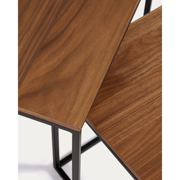 Pomoćni stolići u setu 2 kom s pločom stola u dekoru oraha 45x45 cm Yoana – Kave Home-image-2