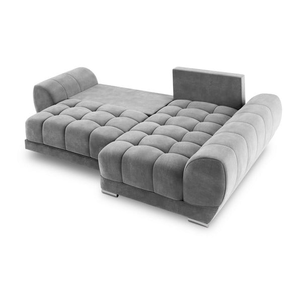 Sivi baršunasti kauč na razvlačenje Windsor & Co Sofas Nuage, desni kut-image-4