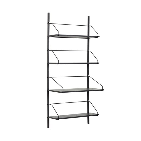 Crna zidna polica od drveta jasena Hübsch Norm, 84 x 181 cm-image-4