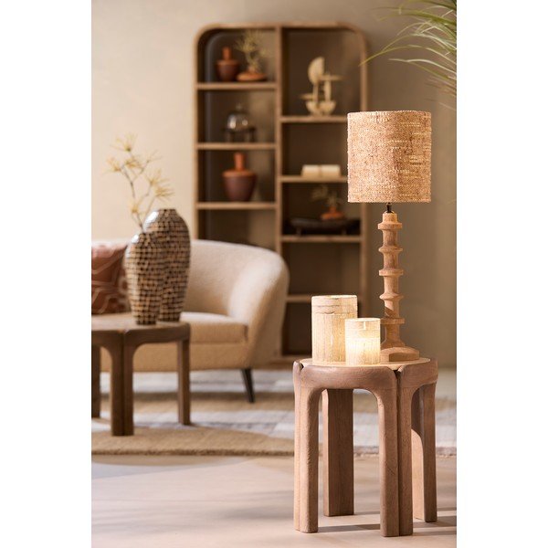 Okrugao pomoćni stol s kamenom pločom stola ø 45 cm Ali – Light & Living-image-1