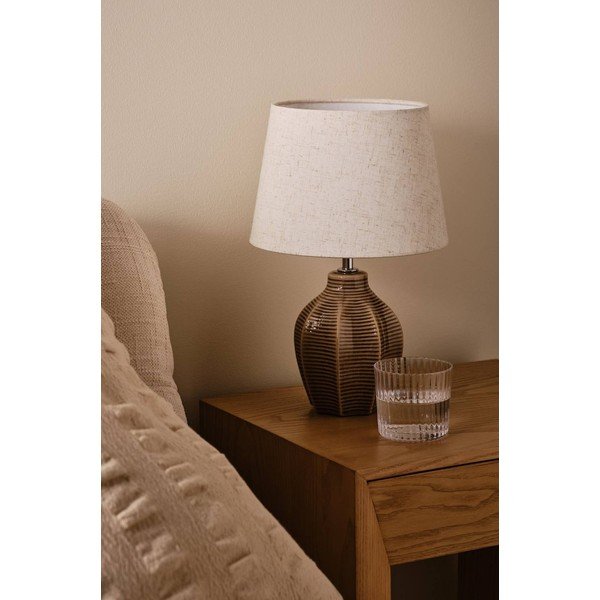 Bež/tamno smeđa stolna lampa keramička (visina 34 cm) Wera – Jotex-image-2