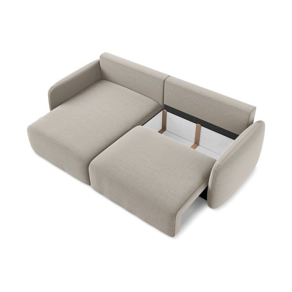 Smeđe-siva baršunasti sklopiva/s prostorom za odlaganje kutna garnitura (s lijevim kutom/s ležaljkom) Kalena – Makamii-image-4