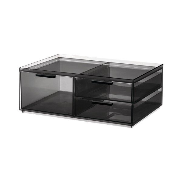 Mat crni kupaonski kozmetički organizator od reciklirane plastike - iDesign-image-2