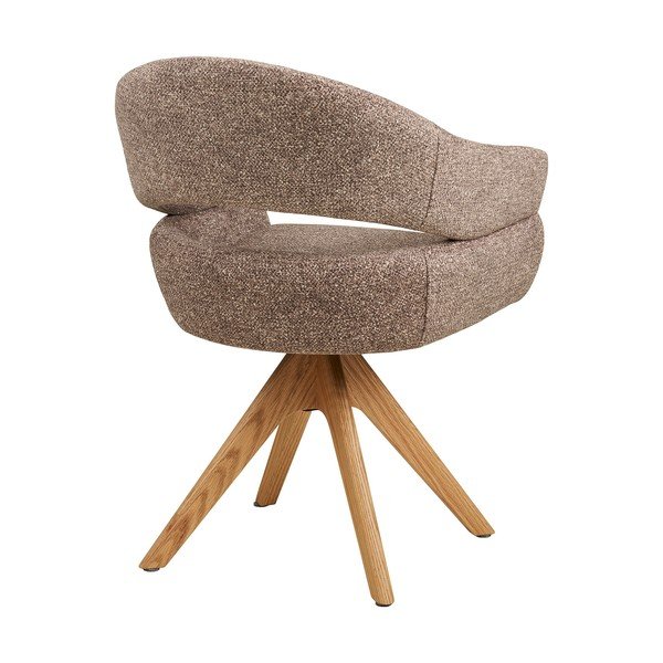 Smeđa podstavljena blagovaonska stolica s naslonima za ruke Dover – House Nordic-image-4