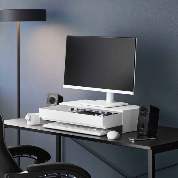 Bijelo metalno postolje za monitor Tower – YAMAZAKI-image-2