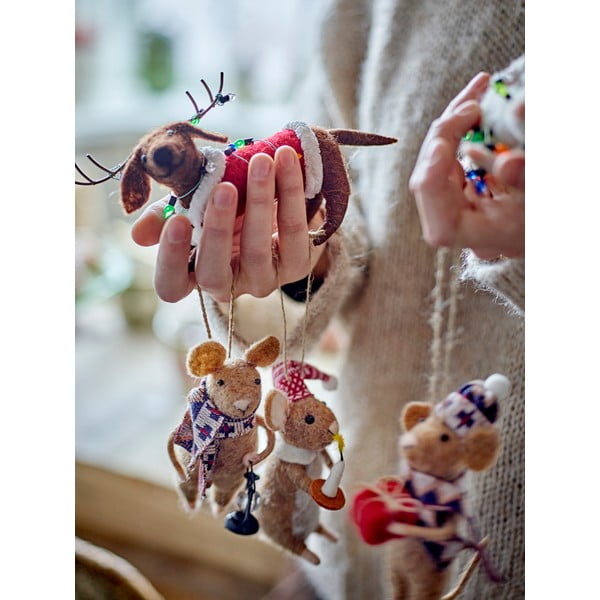 Vuneni ukrasi za božićno drvce u setu 2 kom 12 cm Monty – Bloomingville-image-1