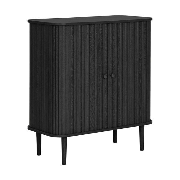 Crna komoda od masivnog bora 80x87x40 cm Nikko – House Nordic-image-4