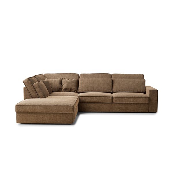 Svjetlo smeđa kutna garnitura od šenila (s lijevim kutom/u obliku slova L) Kirou – Maison de Rêve