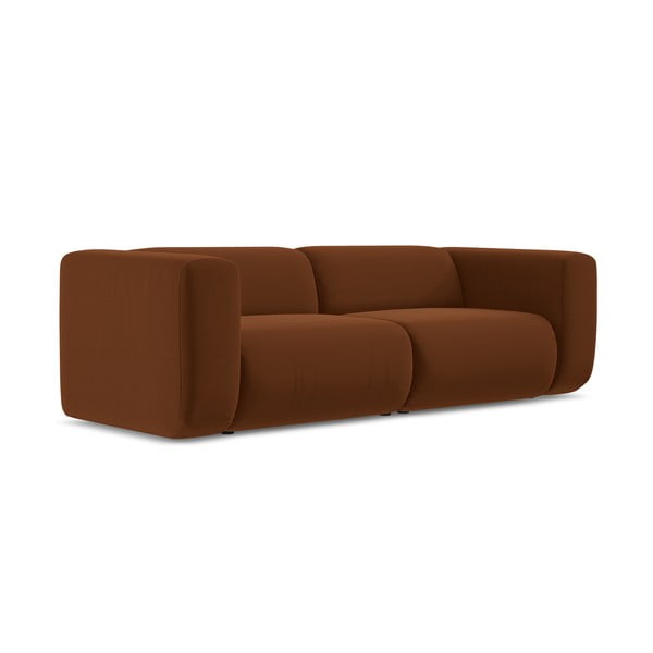 Narančasta/smeđa baršunasti sofa 228 cm Ekahi – Makamii-image-2