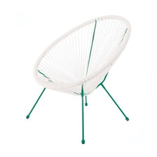 Bijelo-zelena vrtna stolica od umjetnog ratana Acapulco - LDK Garden