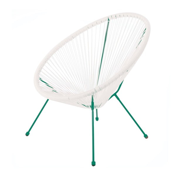 Bijelo-zelena vrtna stolica od umjetnog ratana Acapulco - LDK Garden