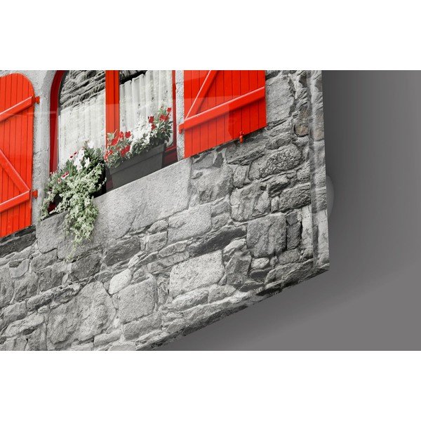 Staklena slika Insigne Red Door and Window-image-2