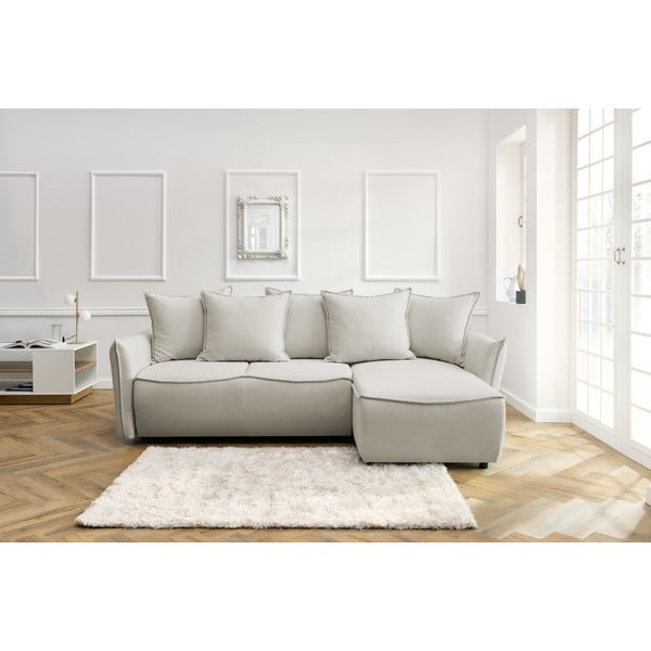 Krem sklopiva kutna garnitura (s desnim kutom) Leon – Bobochic Paris-image-1