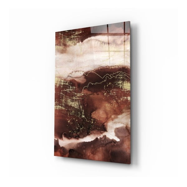 Staklena slika insigne apstraktne topraka, 110 x 70 cm