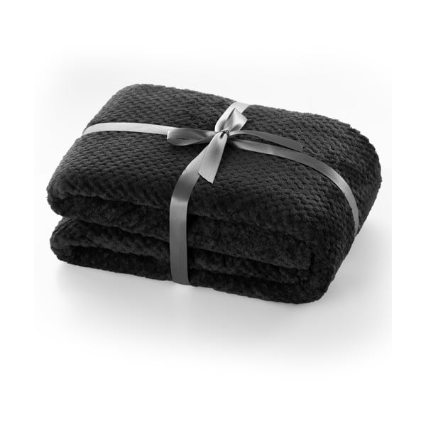 Crna deka od mikrovlakana DecoKing Henry, 170 x 210 cm