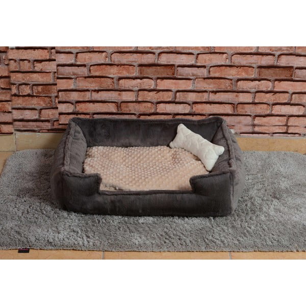 Krevet od sivog pliša Nest - Lydia&Co-image-1