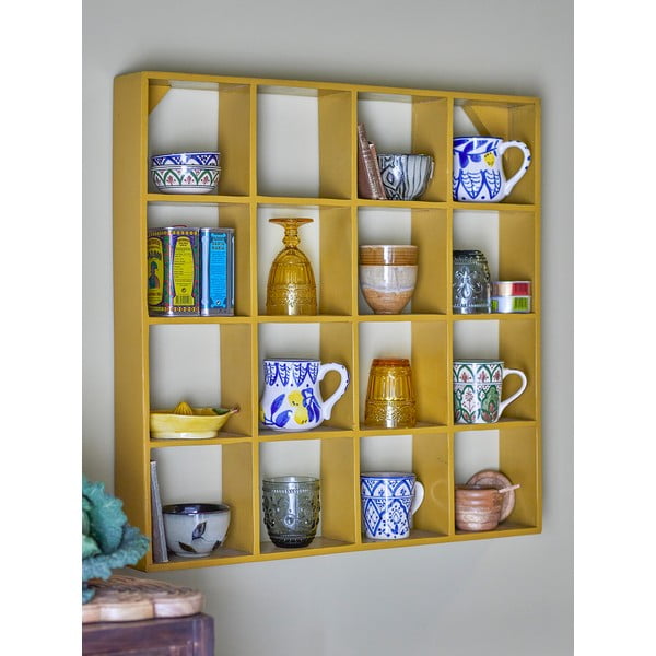 Žuta  polica s više razina od recikliranog drva 10 cm Bekka – Bloomingville-image-1